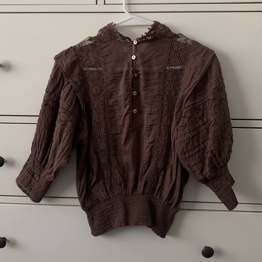 Brown Button Up Blouse
